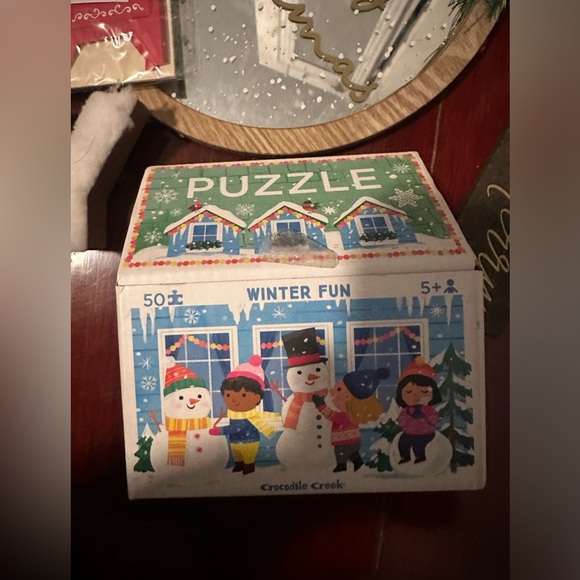 6 Pc Christmas Holiday Home Room Decor Bundle: Cards Ornament Puzzle Hanging Art - Picture 2 of 8